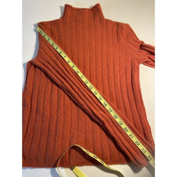 Madewell Sweater Size Small Rusty Red Mock Neck Ribbed Style AF506 Wool Alpaca - Picture 9 of 9